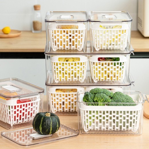 Refrigerator Special Freezer With Lid Storage Box Kitchen Food Organizer