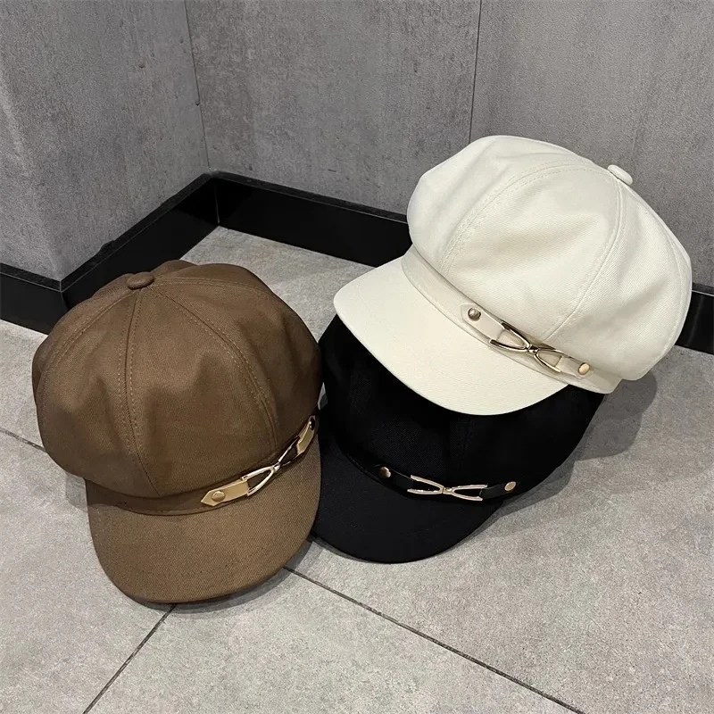 Octagonal Cap Women's Retro British Wild