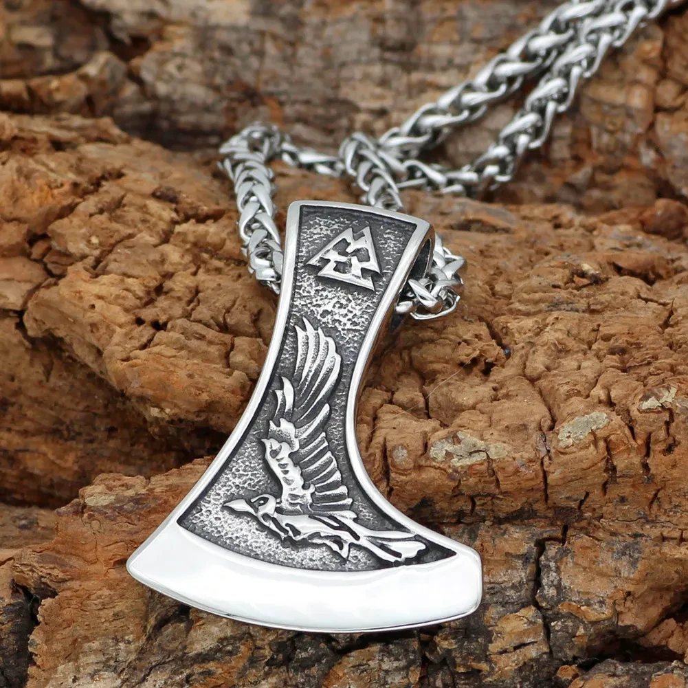 Stainless Steel Viking Aoding Trianglerow Celtic Wolf Titanium Steel Necklace