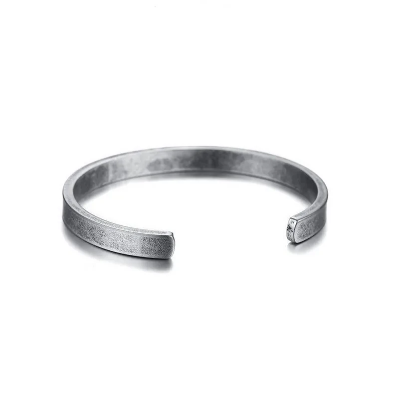 Titanium Steel Vintage Bracelet Viking Style Men And Women European And American Temperament Simple Open Thin Bracelet Bracelet