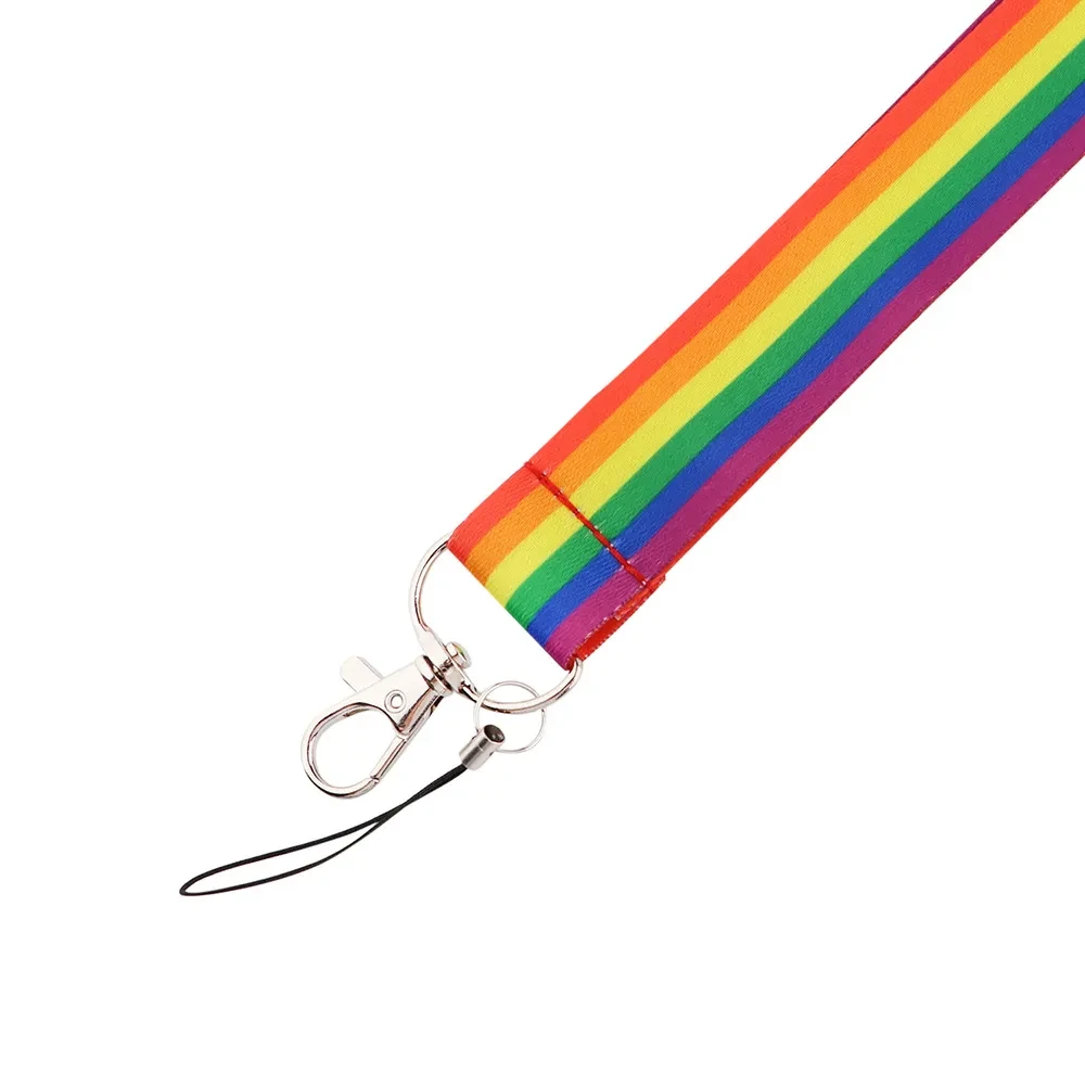 Rainbow Mobile Phone U Disk Document Lanyard Key Chain