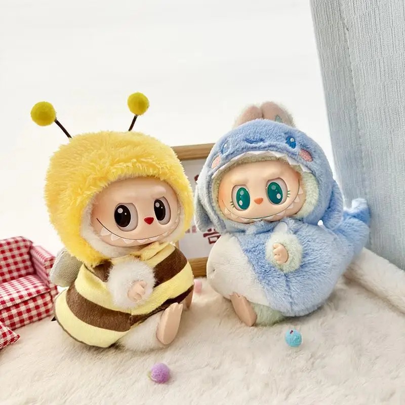 15-17cm Labubu Pendant Sitting Baby Shark, Bee & Dinosaur Cute Dolls Accessories