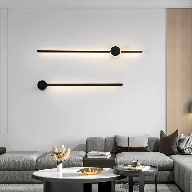 Simple Grid-free Pole Gate Bedside Strip Wall Lamp  Modern LED Wall Light for Home and Office Decoration