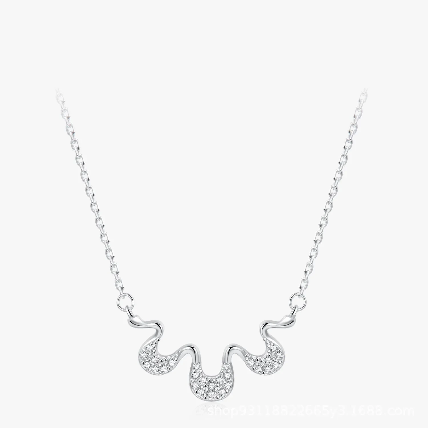 Geometric Micro Diamond Pendant Necklace Female