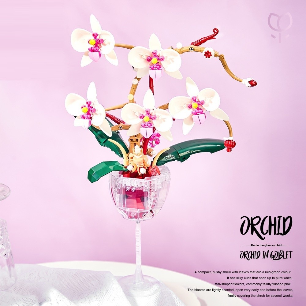 Bouquet Phalaenopsis Children Educational Assembly Building Blocks Toy