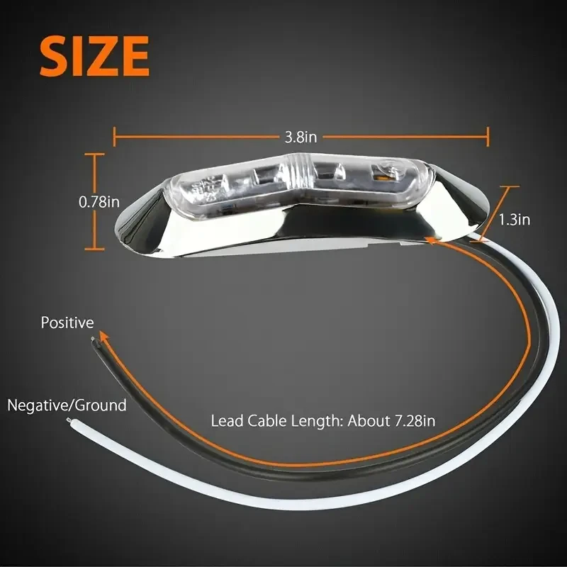 10pcs 12V-24V 4LED Trailer Side Marker Light for Car Auto Truck Boat Lights Tail Warning Brake Lamp
