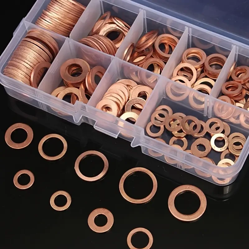 200pcs Copper Washer Gasket Set