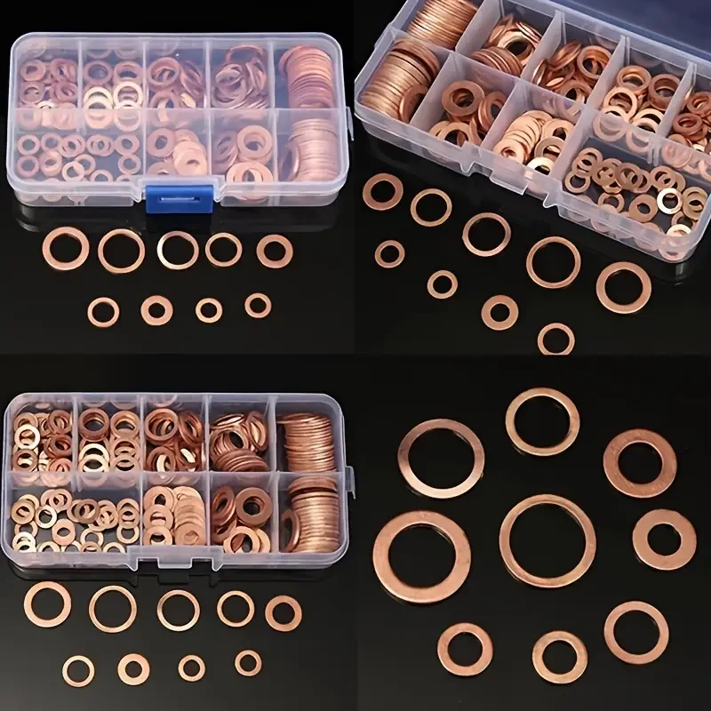 200pcs Copper Washer Gasket Set