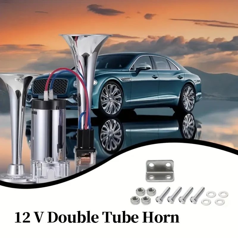 Extremely Loud Dual Horn Air Horn System Designed for 12V Vehicles