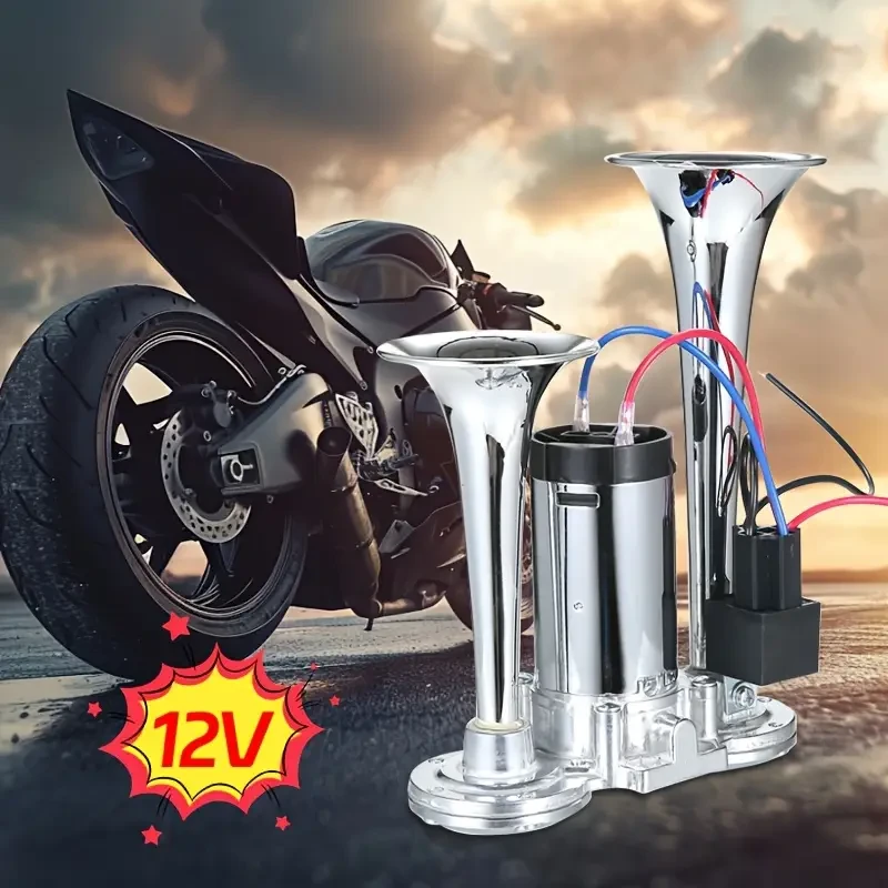 Extremely Loud Dual Horn Air Horn System Designed for 12V Vehicles