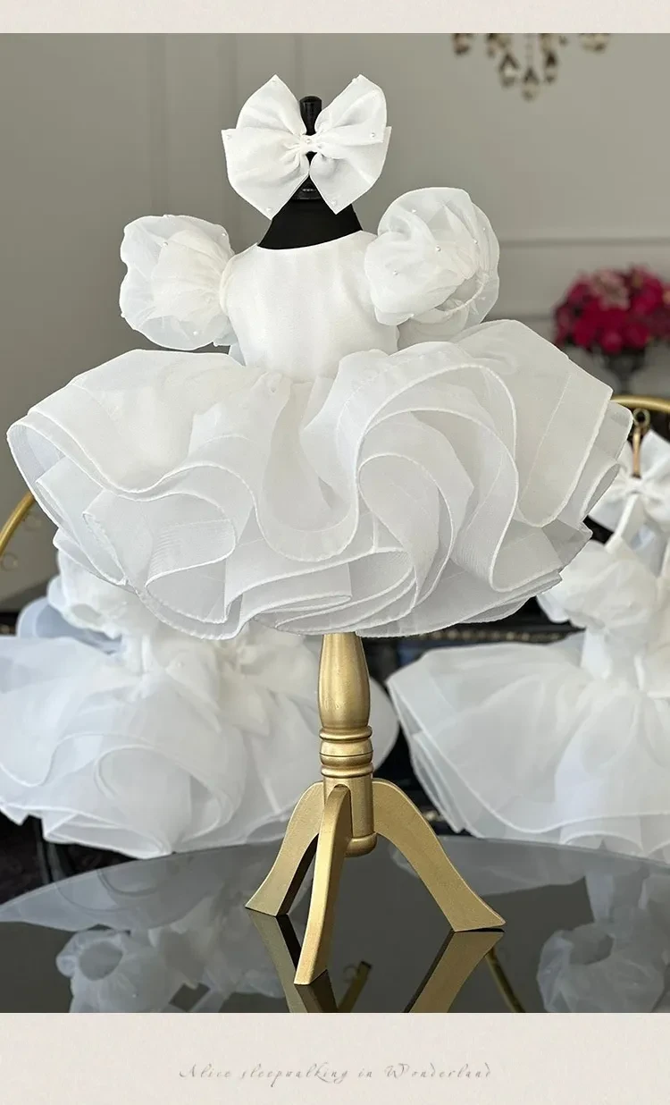 Bubble Sleeve Princess Dress Girls' Chiffon Skirt