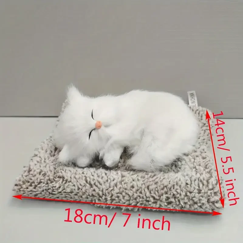 A Realistic And Adorable Sleeping Cat Figurine Made of Fluffy Material