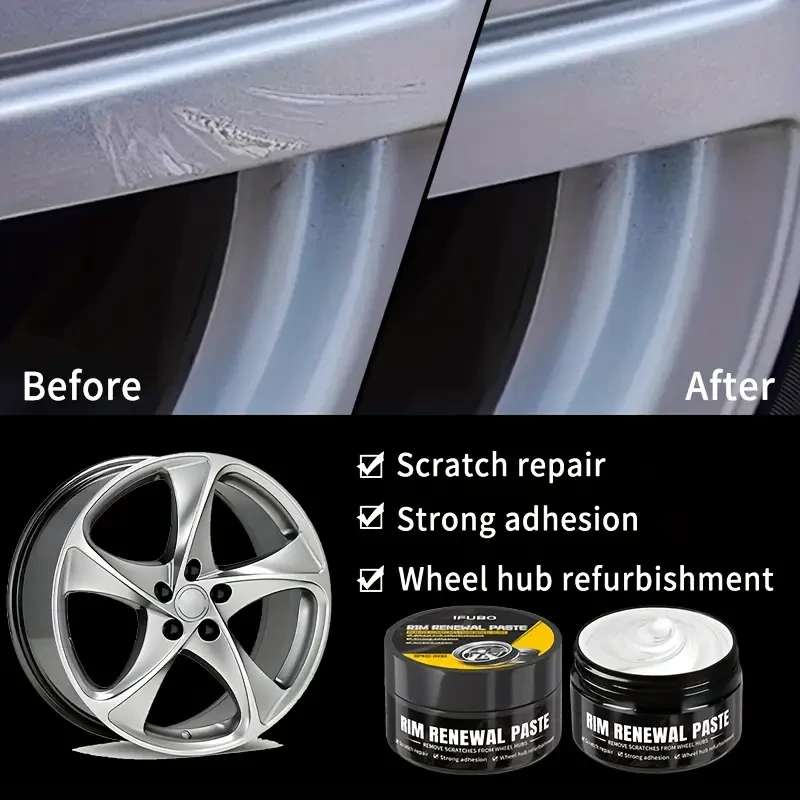 Car Wheel Rim Scratch Refurbishment Paste, Tire Rim Scratch Paint Repair Paste