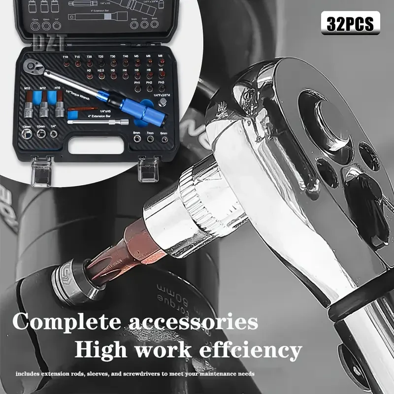 32pcs 1/4 Torque Wrench Set