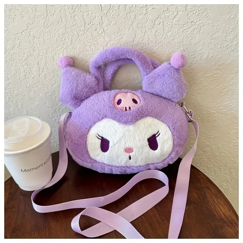 SANRIO Kuromi Skull Plush Shoulder Bags for Teens