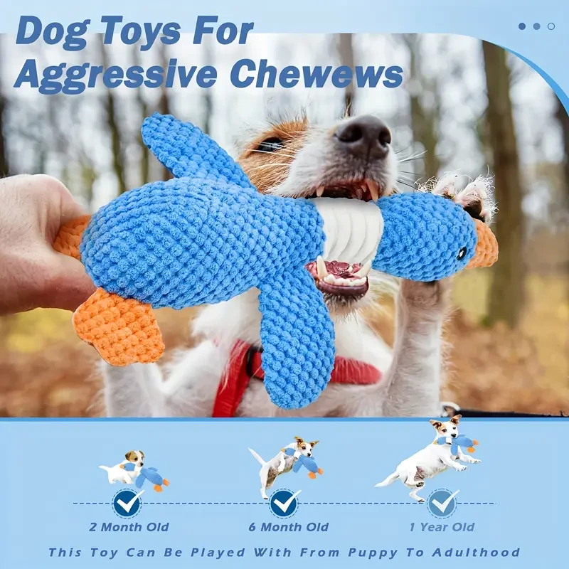 Durable Plush Duck Dog Toy for Medium-Sized Dogs