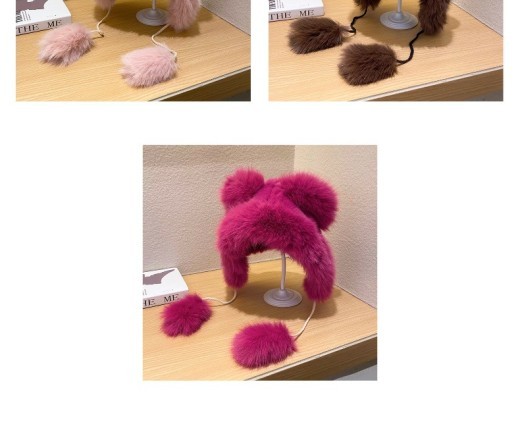 Cute Fluffy Warm Earflaps Cap Female Winter
