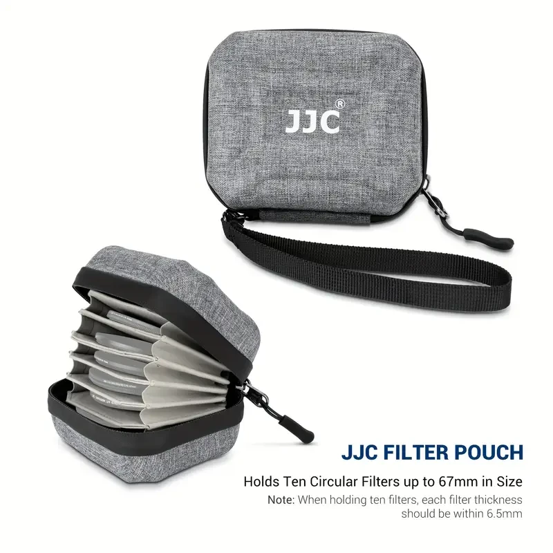 JJC Compact 10-Pocket Circular Filter Storage Case