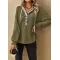 Casual Button Hooded Loose Long Sleeves Sweater For Women