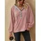 Casual Button Hooded Loose Long Sleeves Sweater For Women