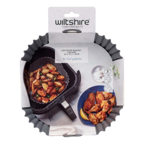 Air Fryer Basket 22cm Square w/ hand - Wiltshire