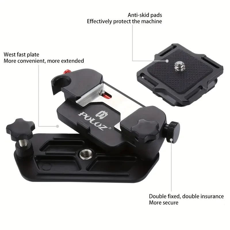 PULUZ Action Camera Base Fixing Bracket & Backpack Strap Clip