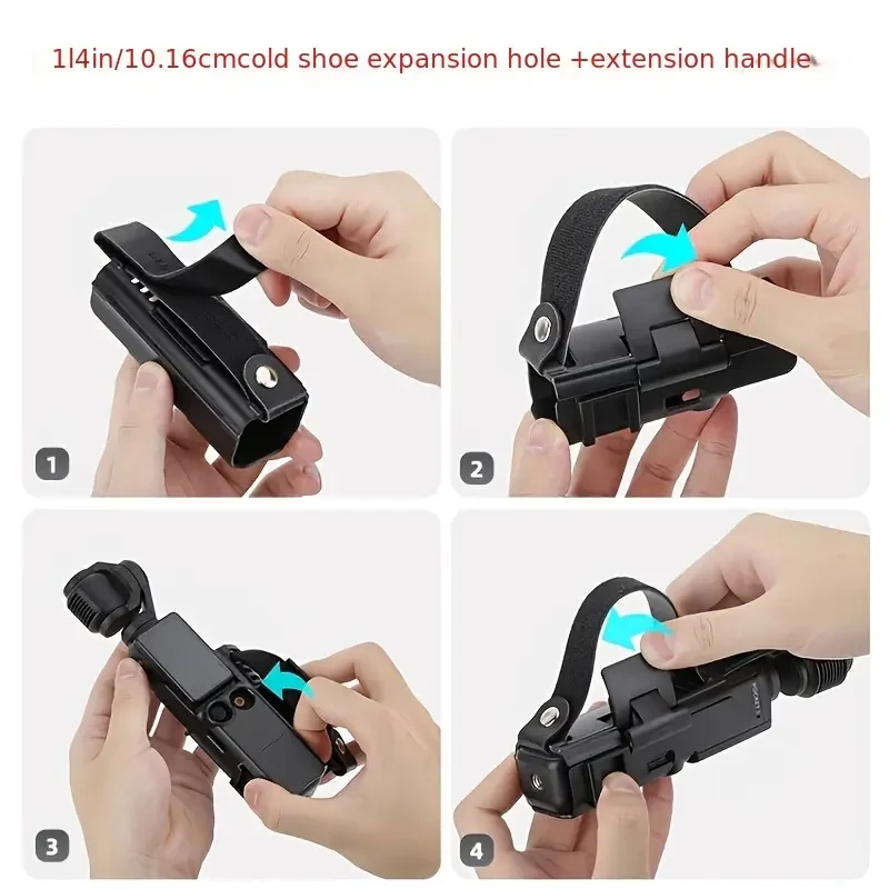 1 Set Portable Anti-Drop Strap + Cold Boot Extension Handle Kit for DJI Pocket 3 (Not Included)