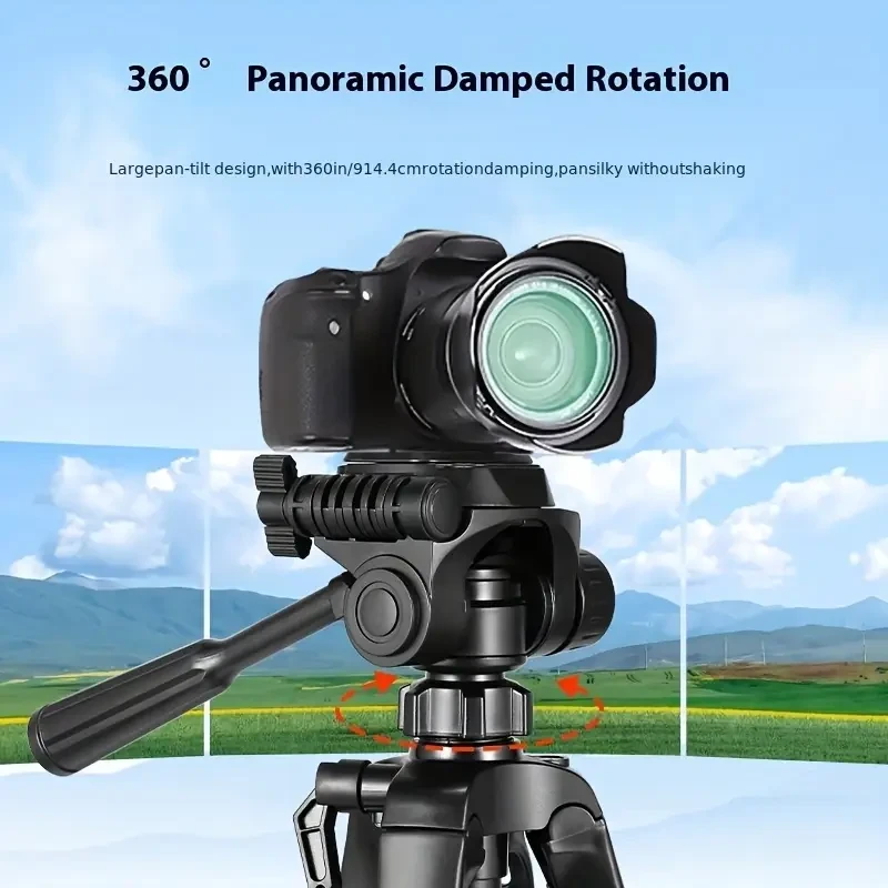 1pc Portable Tripod Stand for Digital Cameras & Mobile Phones, 169.93cm Extendable Titanium and Iron Construction