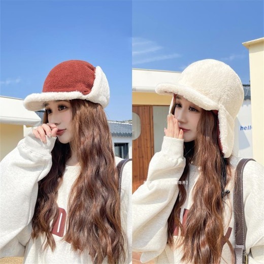 Women's Men's Thick Velvet Outdoor Double-sided Lei Feng Hat