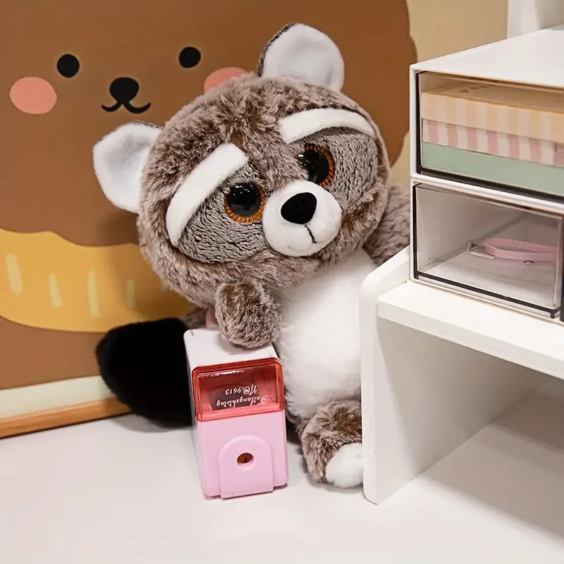 20cm/7.87in Large-eyed Raccoon Plush Toy