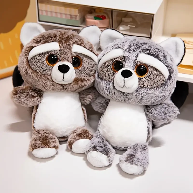 20cm/7.87in Large-eyed Raccoon Plush Toy