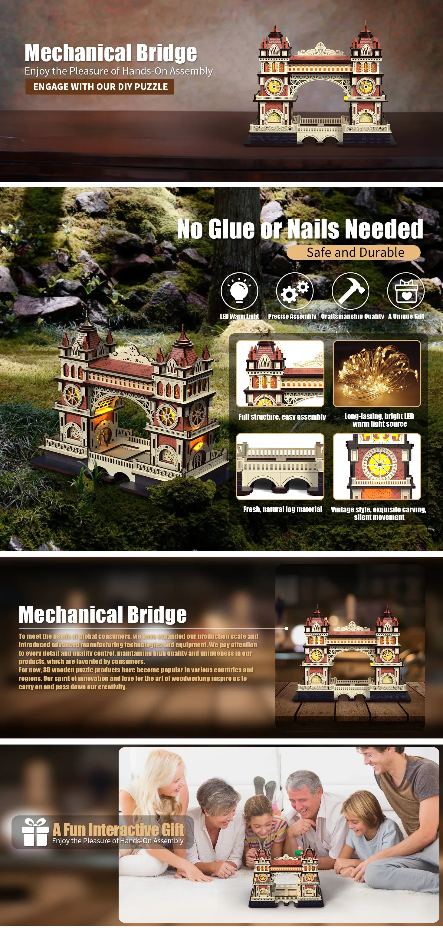 Puzzle Toy Mechanical Chain Bridge