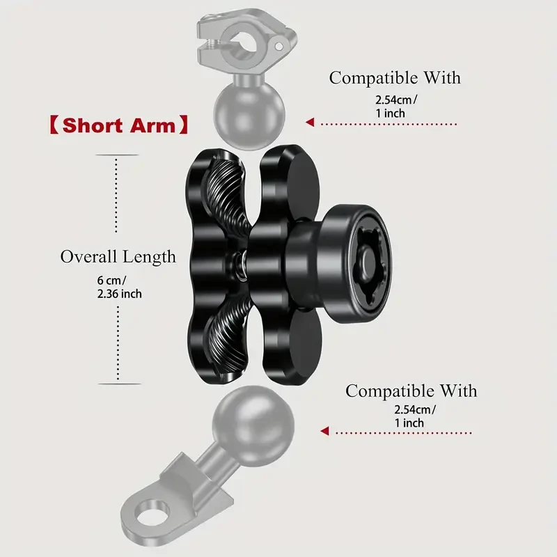 Secure Aluminum Alloy Double Socket Arm for RAM Mounts