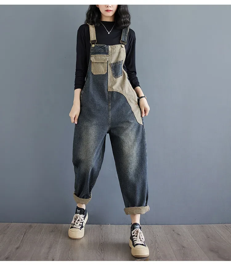 Plus Size Denim Jumpsuit With Sleeves