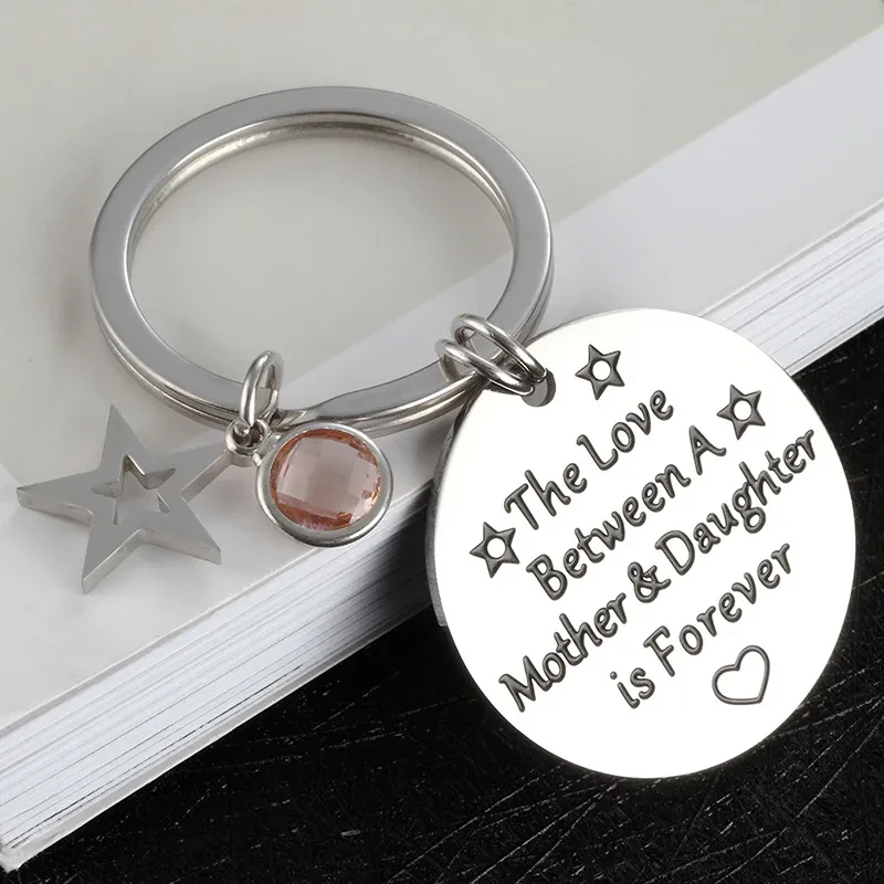 Stainless Steel And Titanium Steel Keychain Fashion Diamond Small Hanging