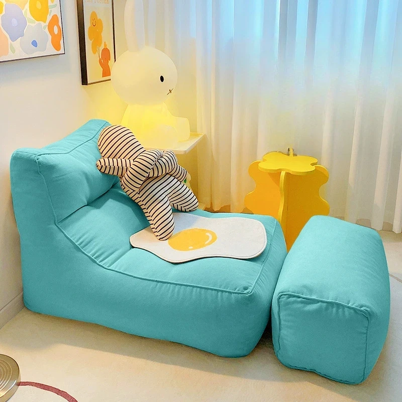 Cozy Convertible Single Sofa with Footrest Compact Lounge Chair for Home