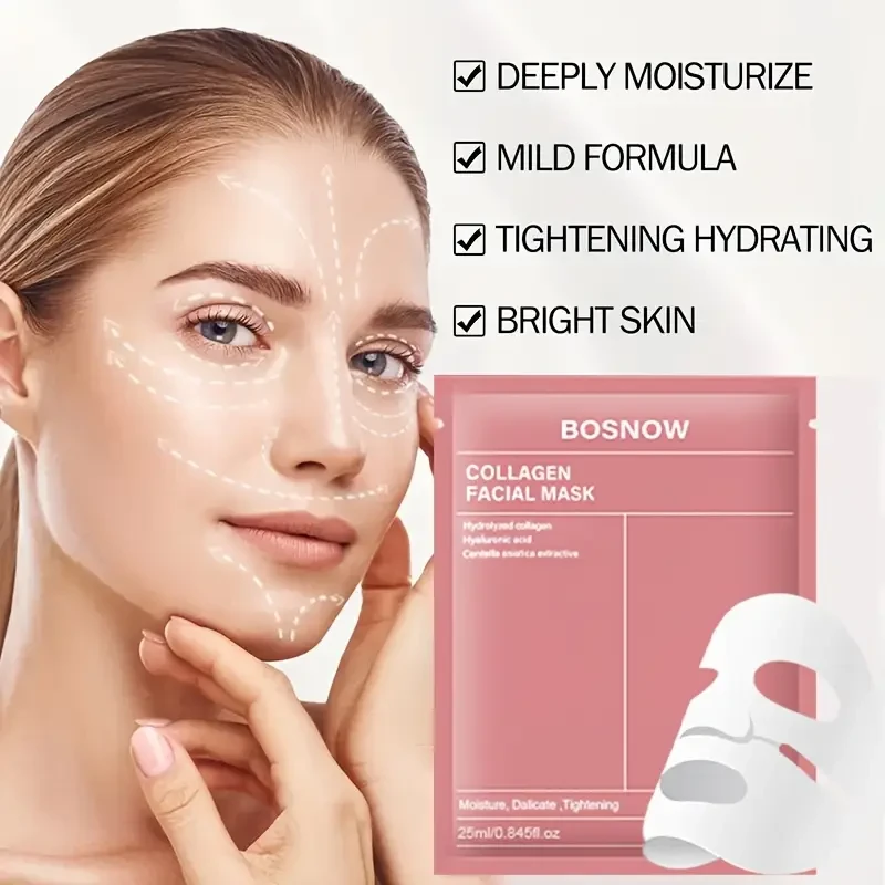 5pcs BOSNNOW Collagen White Face Masks