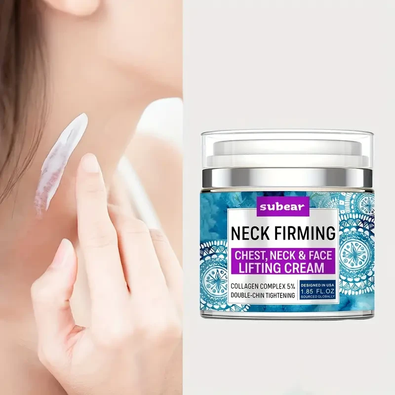 Subear Neck Firming Cream with Collagen Complex 5%, Double Chin Reducer & Hyaluronic Acid