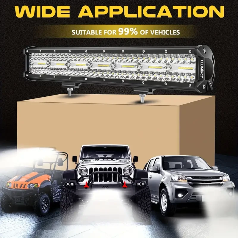 50.8 cm LED Light Bar Kit with Rocker Switch Wiring Harness