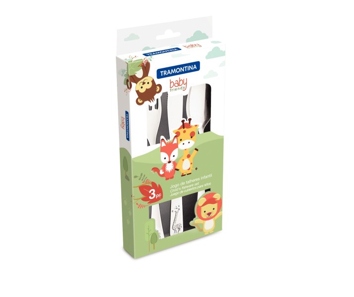 Baby Friends Childrens Cutlery 3 Piece Set - Tramontina
