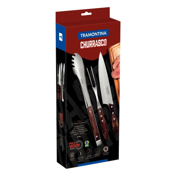 Churrasco Barbecue Set Polywood 3 Piece Set - Tramontina