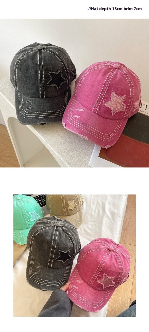 Women's Retro Leisure Ripped Baseball Hat