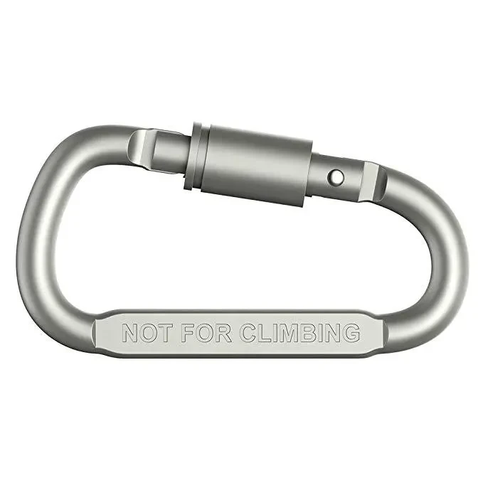 Aluminum D-ring Locking Carabiner Shallow But Strong With Lock And Bold Outdoor Lifesaving D-shaped Carabiner