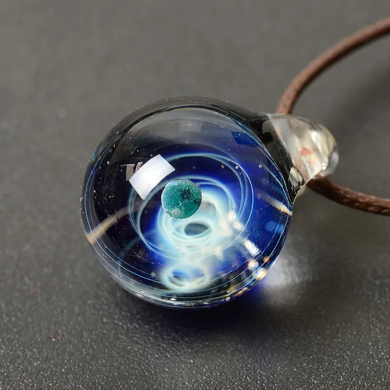 Cosmic Glazed Starry Sky Glass Ball Pendant