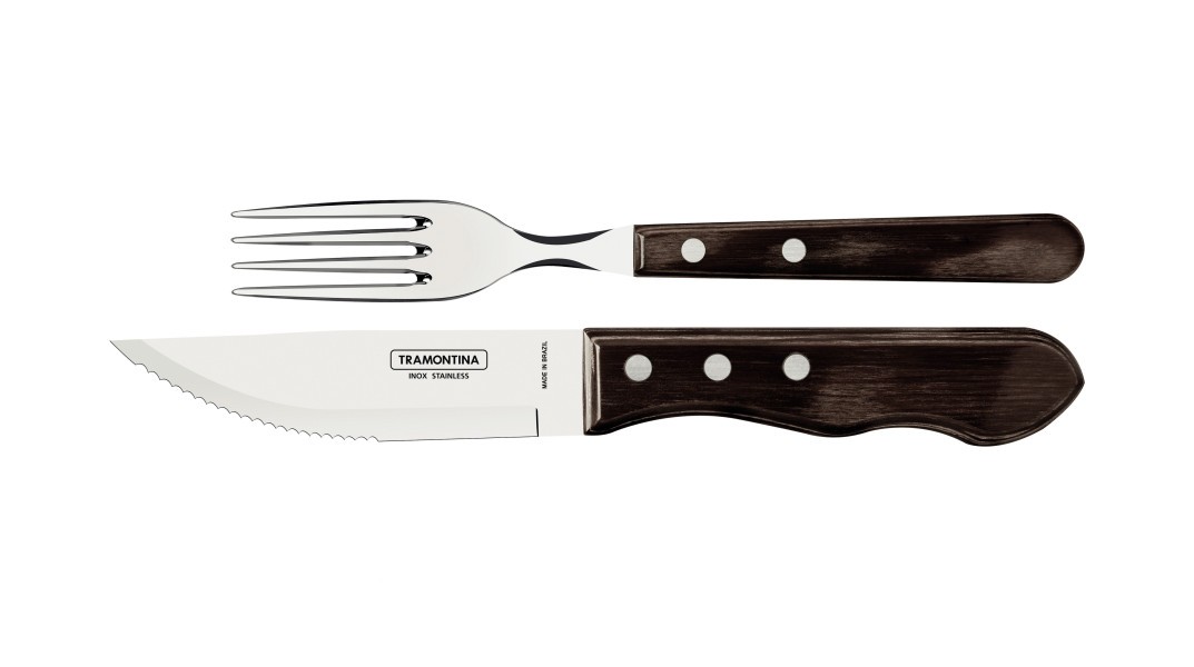 Churrasco Jumbo Steak Cutlery 12 Piece Set - Brown - Tramontina