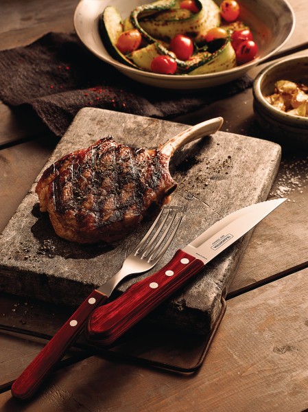 Churrasco Jumbo Steak Cutlery 12 Piece Set - Red - Tramontina