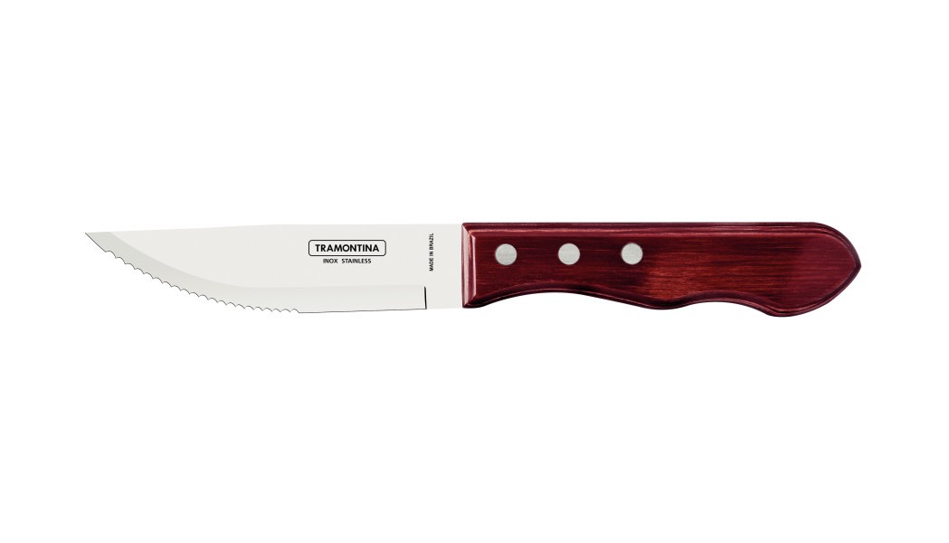 Churrasco Steak Knife Spanish 4 Piece Set 11cm Red Handles - Tramontina
