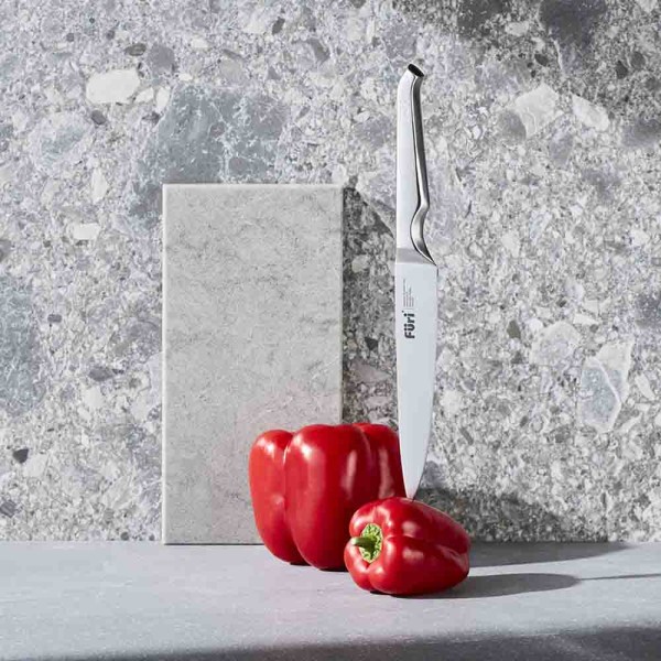 Stone Knife Block Set Black and White Terrazzo 5 Piece - Furi