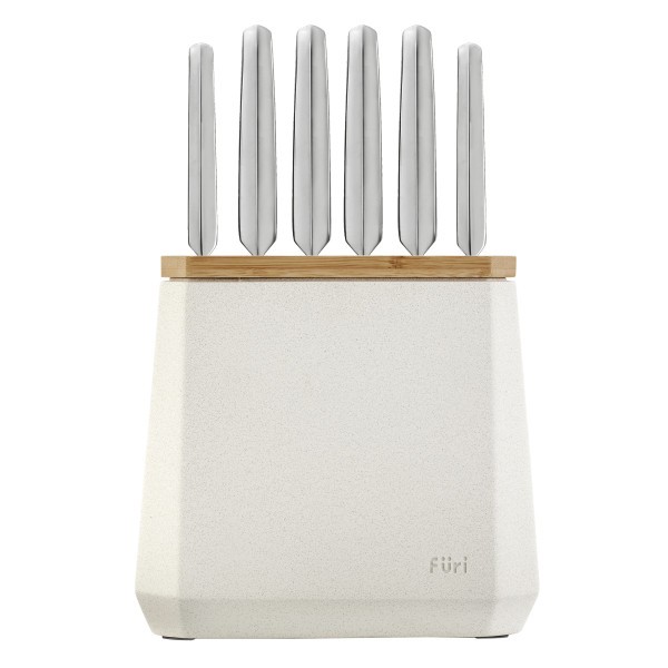 Stone Knife Block Snow Terrazzo Set 7 Piece - Furi