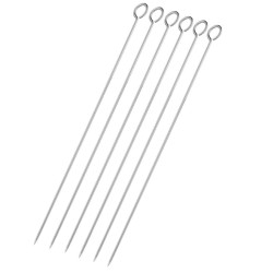 30cm Stainless Steel BBQ Skewers - 6-Piece Set
